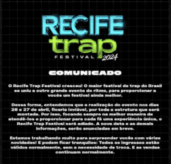 Recife Trap adiado sem confirmação de nova data