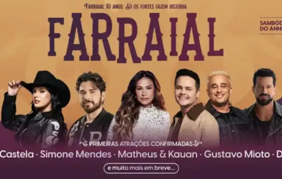 Confira essa: Gustavo Mioto no Farraial 2027 com Ana Castela. Dia 15 de maio de 2027. Ingressos para evento você encontra aqui.