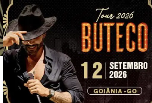 Gusttavo Lima em Goiânia com Buteco Tour 2026.
