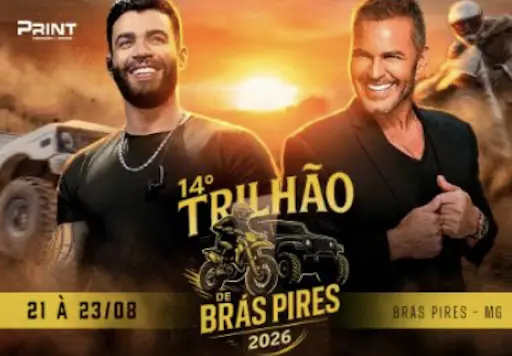 Gusttavo Lima no Trilhão de Brás Pires 2026. Ingressos aqui.