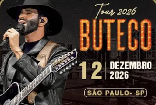 Gusttavo Lima em São Paulo com Buteco Tour 2026.